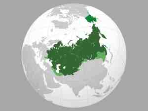 الإمبراطورية الروسية في أقصى اتساعها (1721- 1917) – المصدر: Википедию